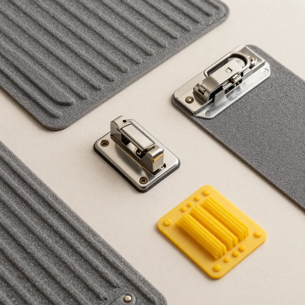 Kitchen with non-slip mats and edge protectors